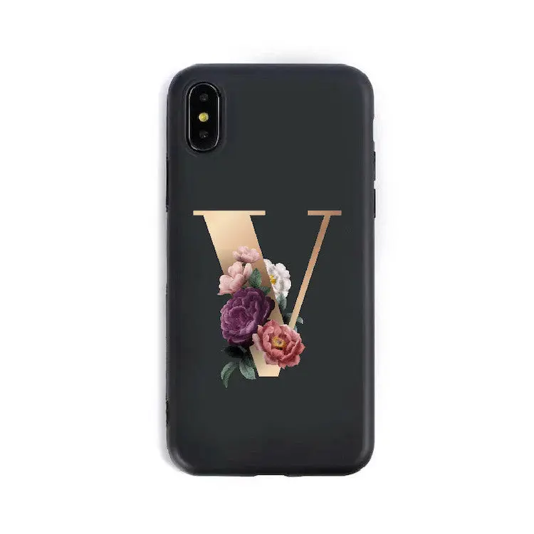 Coque de Téléphone Alphabet Fleuris ZYRA