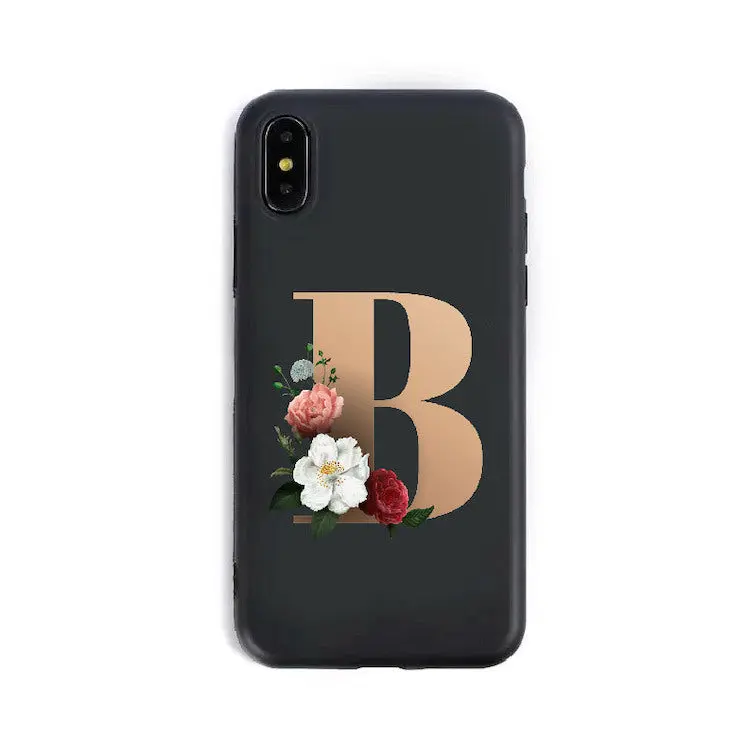 Coque de Téléphone Alphabet Fleuris ZYRA