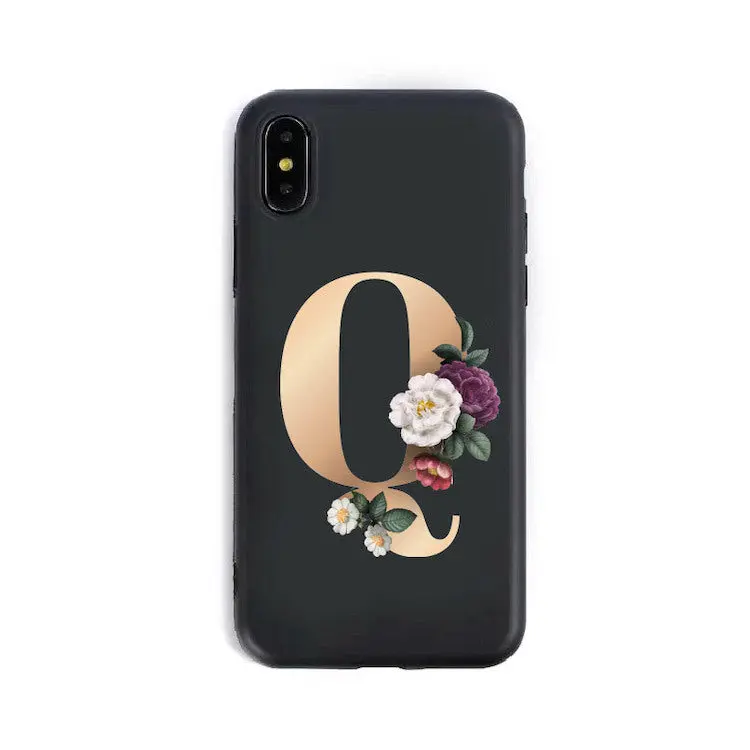 Coque de Téléphone Alphabet Fleuris ZYRA