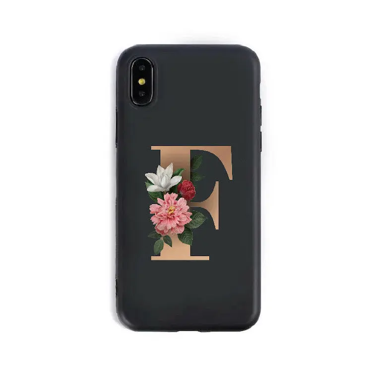 Coque de Téléphone Alphabet Fleuris ZYRA