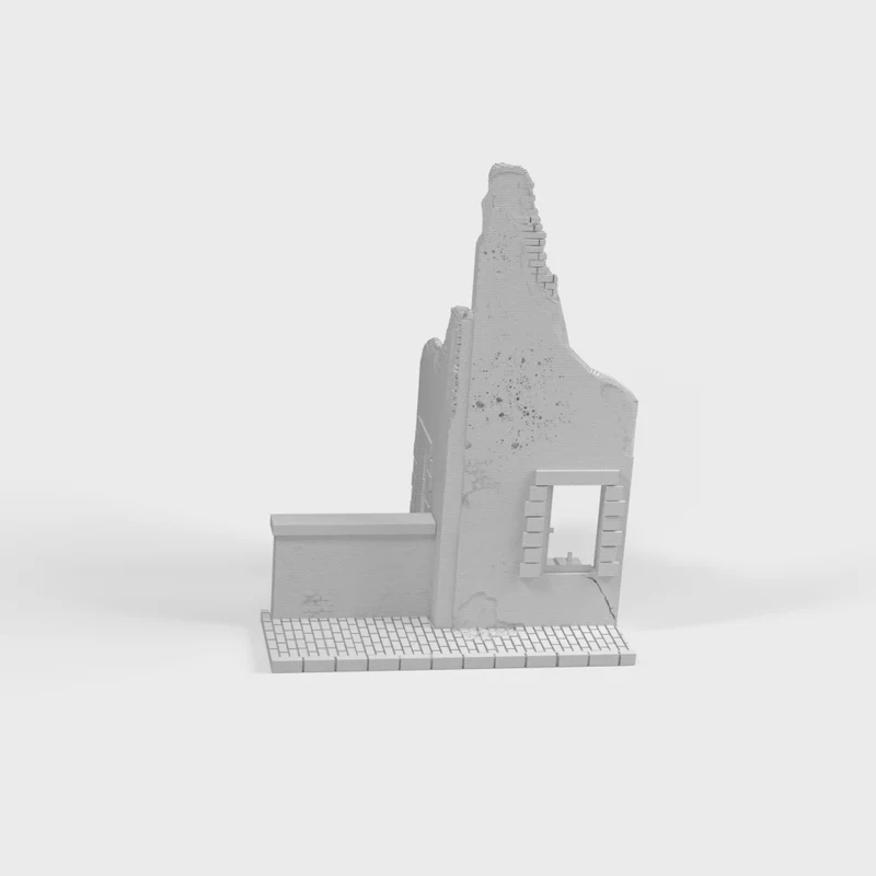 Bâtiment détruit pour diorama de la Seconde Guerre mondiale et jeux de guerre