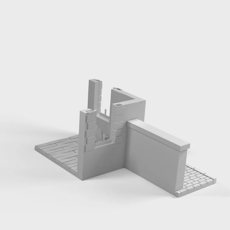 Bâtiment détruit pour diorama de la Seconde Guerre mondiale et jeux de guerre