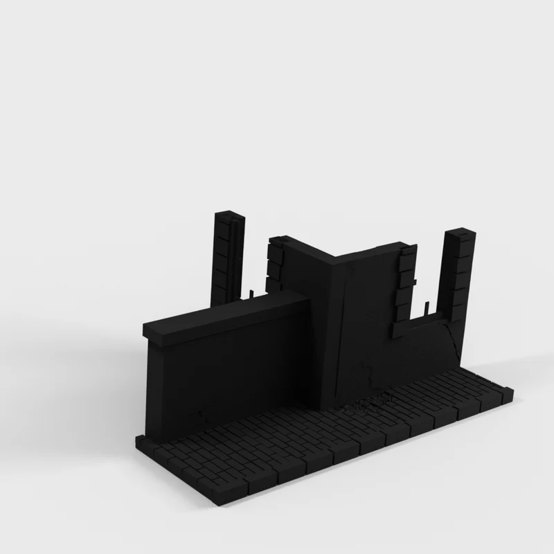 Bâtiment détruit pour diorama de la Seconde Guerre mondiale et jeux de guerre