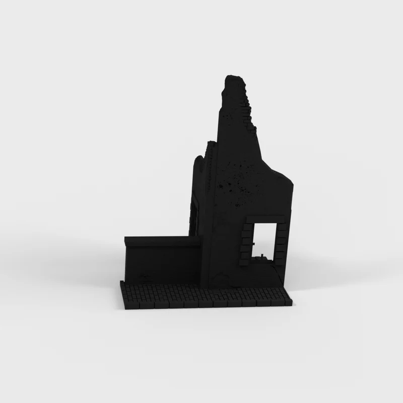 Bâtiment détruit pour diorama de la Seconde Guerre mondiale et jeux de guerre