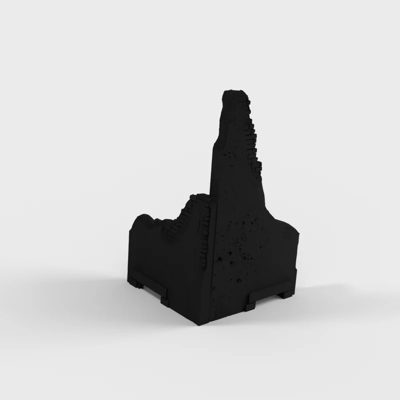 Bâtiment détruit pour diorama de la Seconde Guerre mondiale et jeux de guerre