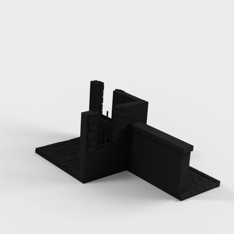 Bâtiment détruit pour diorama de la Seconde Guerre mondiale et jeux de guerre