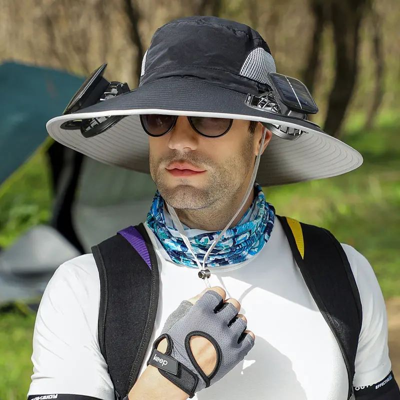 Chapeau à large bord ventilé solaire anti UV SUNCAP