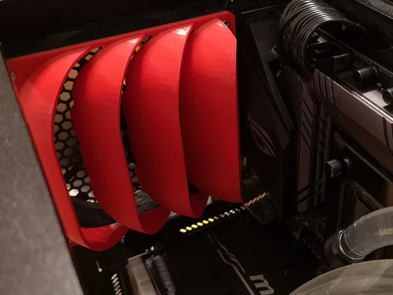 Tuyau de ventilateur / Déflecteur d'air pour le refroidissement VRM dans les PC refroidis à l'eau (120/140 mm)
