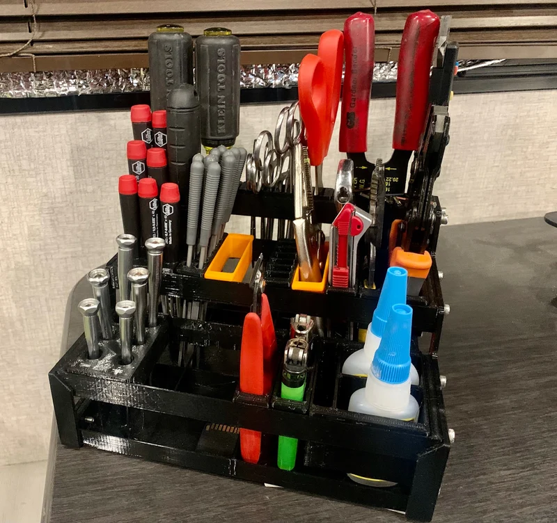 Rack de rangement modulaire imprimé en 3D pour le bureau