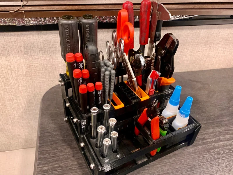 Rack de rangement modulaire imprimé en 3D pour le bureau