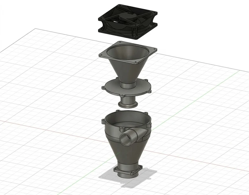 Nettoyeur à vide pour poussière fine avec ventilateur PC de 120 mm