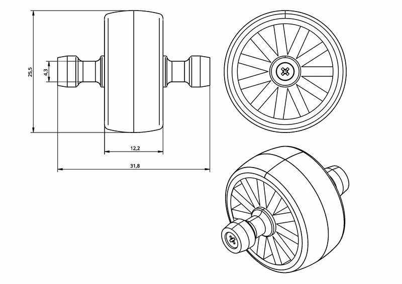 Roue de remplacement pour aspirateur Siemens Z3.0