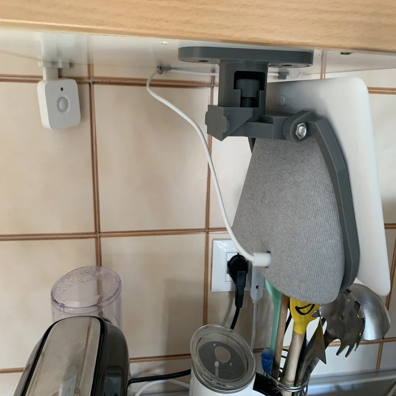 Support pivotant Google Nest Hub pour montage sous armoire