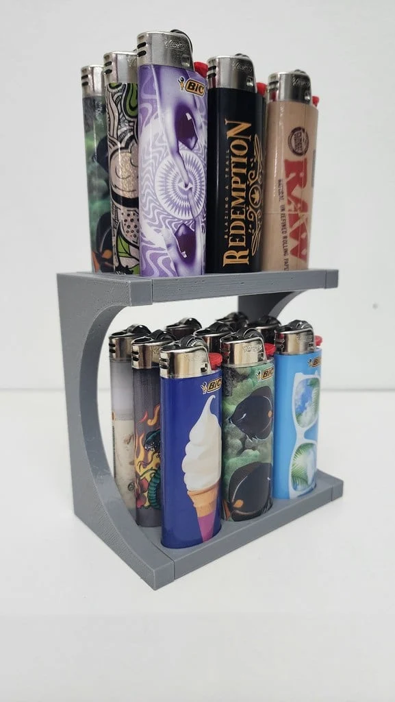 Présentoir pour briquets BIC – Organisateur à deux niveaux 3x3