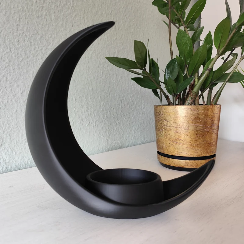 Demi-lune décorative avec pot de fleurs elliptique