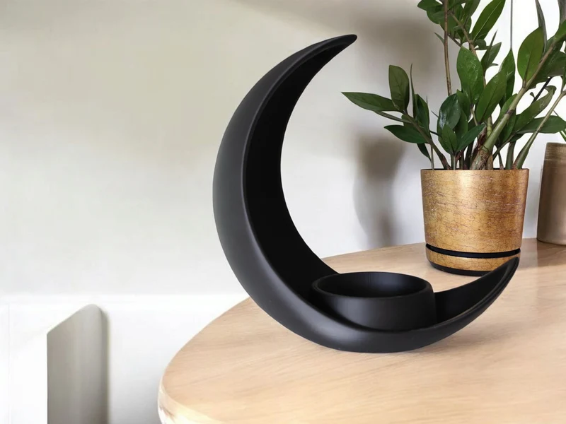 Demi-lune décorative avec pot de fleurs elliptique