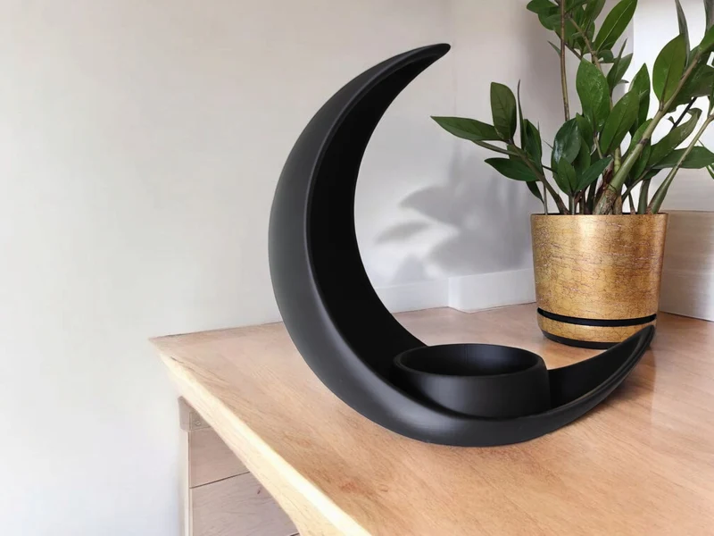 Demi-lune décorative avec pot de fleurs elliptique