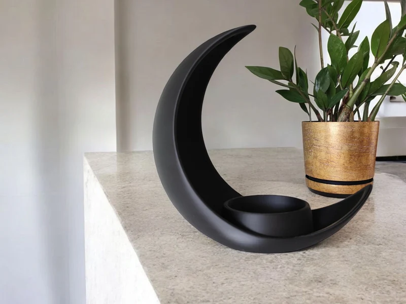 Demi-lune décorative avec pot de fleurs elliptique