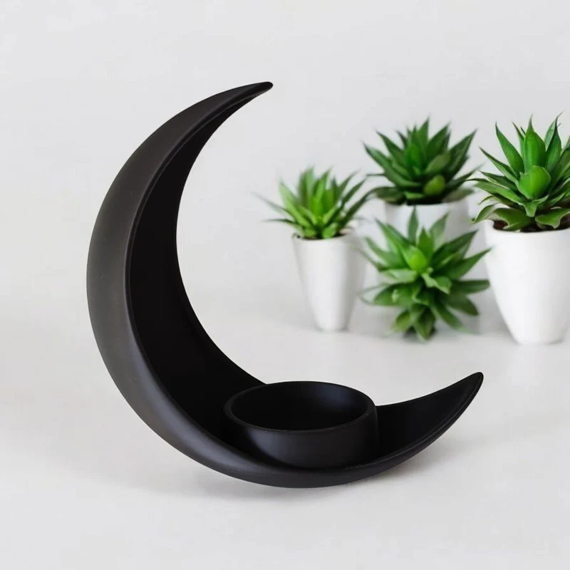 Demi-lune décorative avec pot de fleurs elliptique