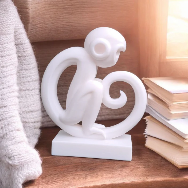 Sculpture de singe minimaliste pour la maison moderne