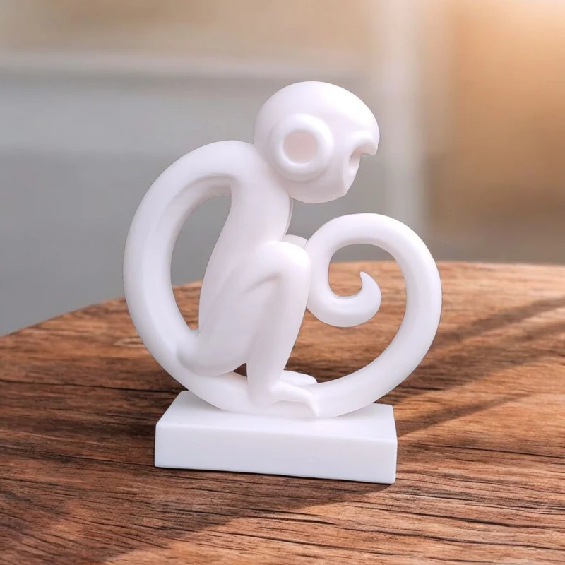 Sculpture de singe minimaliste pour la maison moderne