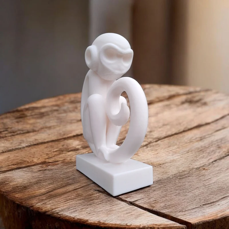 Sculpture de singe minimaliste pour la maison moderne