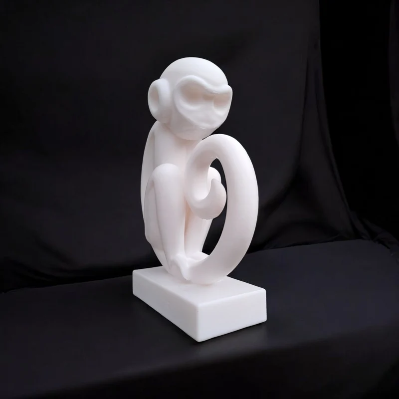 Sculpture de singe minimaliste pour la maison moderne