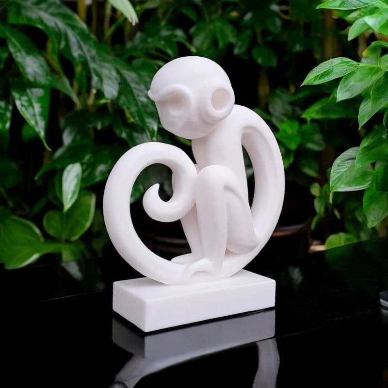 Sculpture de singe minimaliste pour la maison moderne
