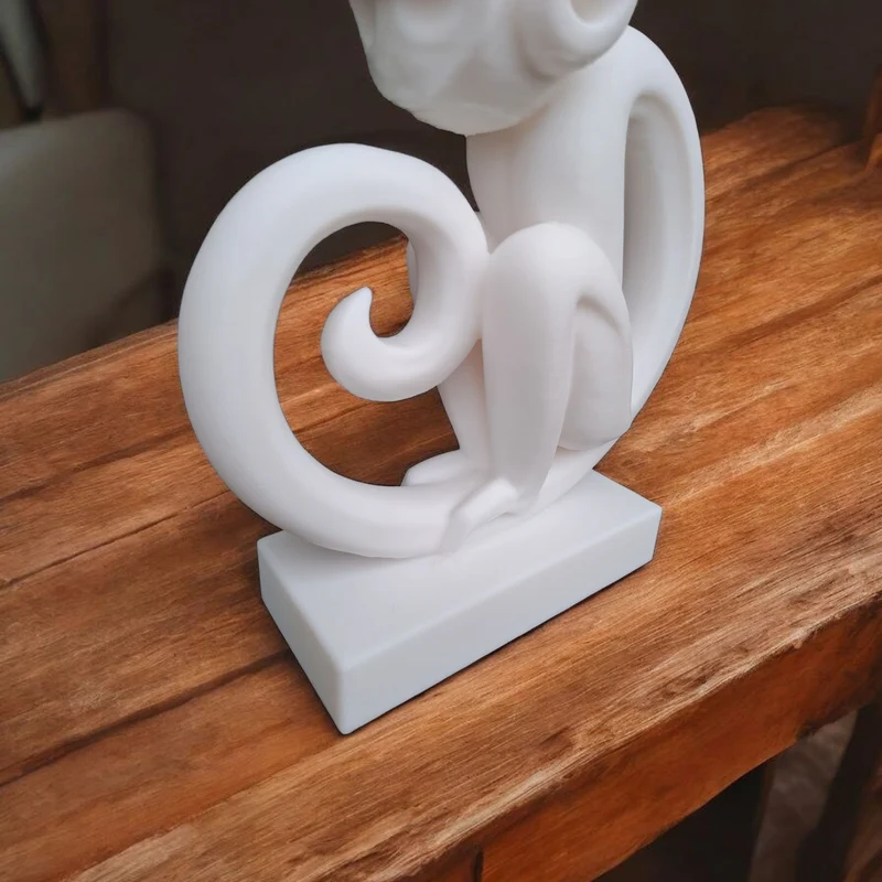 Sculpture de singe minimaliste pour la maison moderne