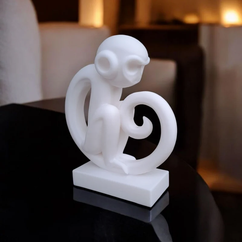 Sculpture de singe minimaliste pour la maison moderne