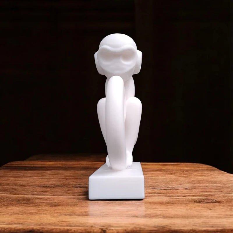 Sculpture de singe minimaliste pour la maison moderne