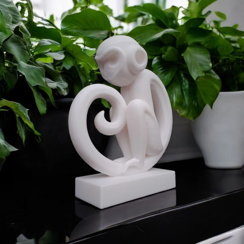 Sculpture de singe minimaliste pour la maison moderne
