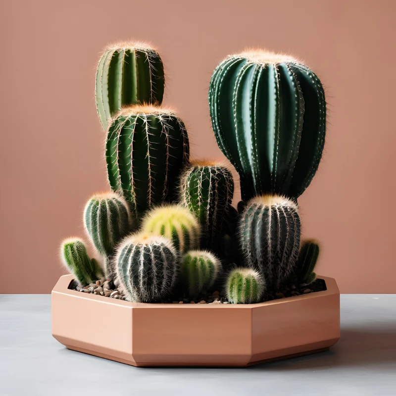 Pot de fleurs octogonal moderne pour cactus