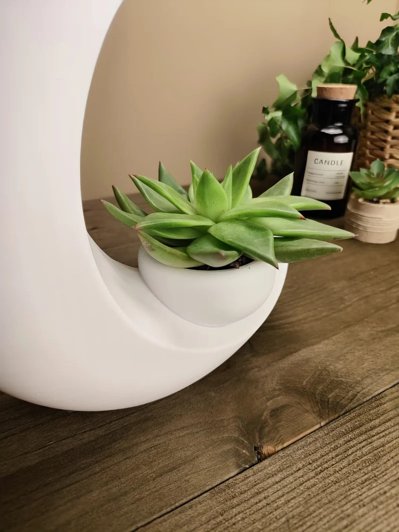 Vase en forme de demi-lune pour succulentes et bougies