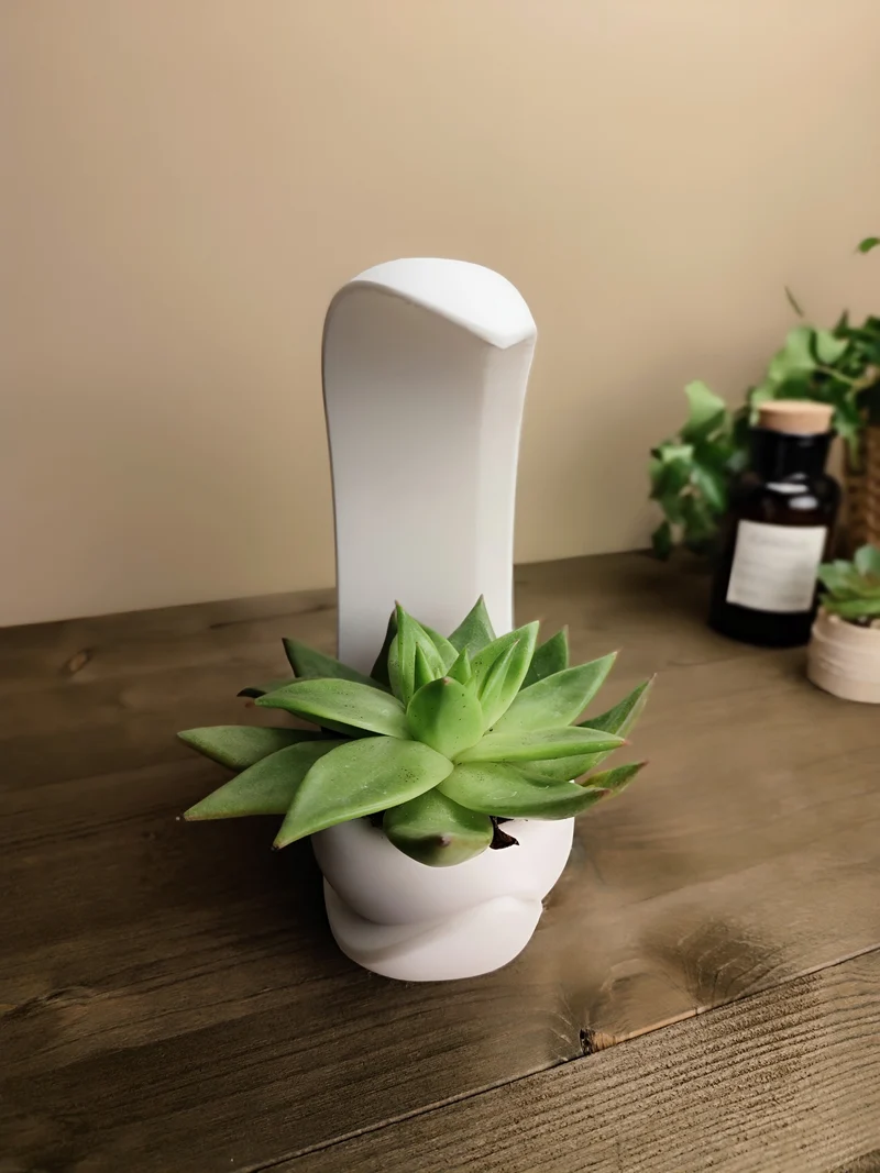 Vase en forme de demi-lune pour succulentes et bougies