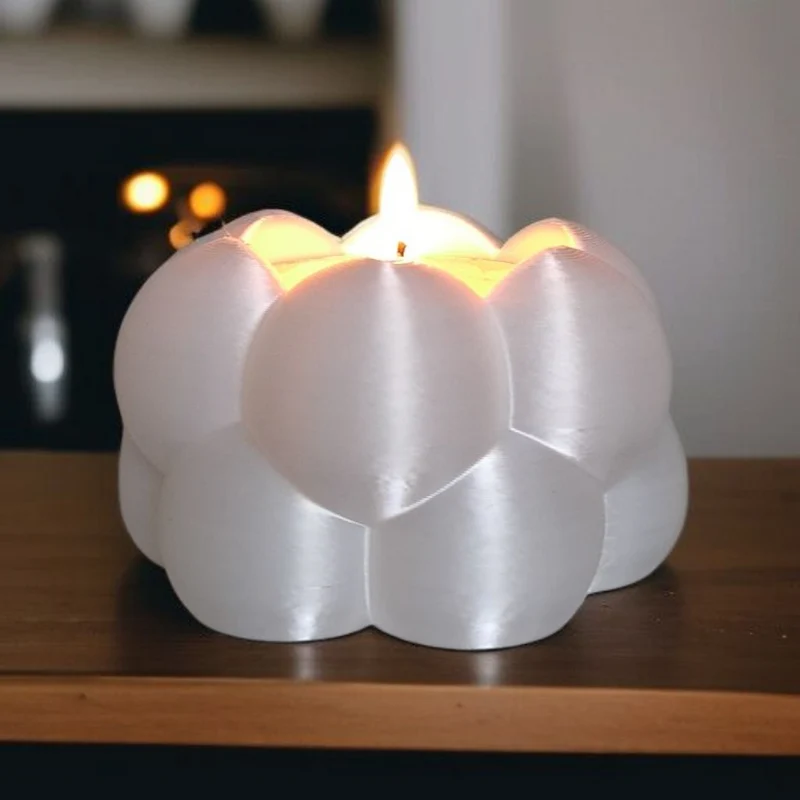 Ensemble de deux bougeoirs chauffe-plat en forme de bulle