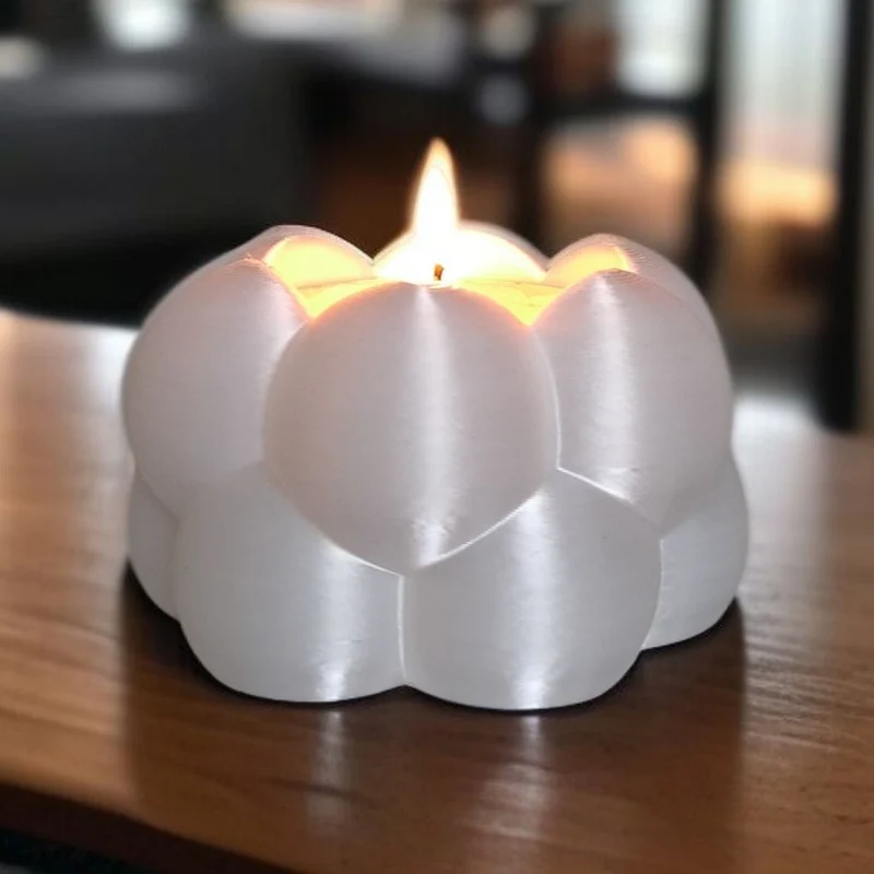 Ensemble de deux bougeoirs chauffe-plat en forme de bulle