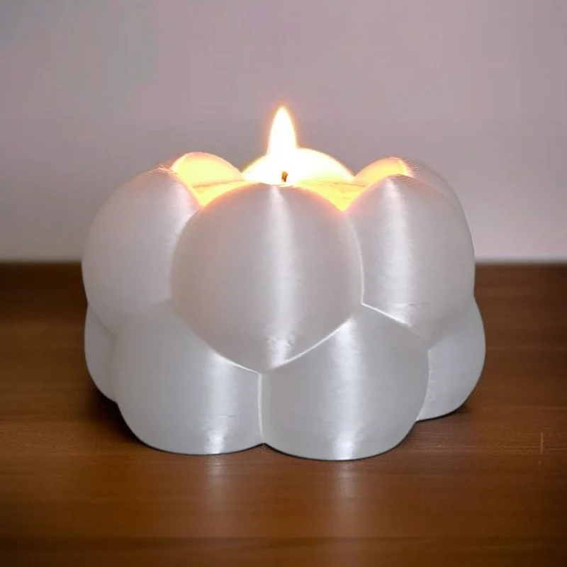 Ensemble de deux bougeoirs chauffe-plat en forme de bulle
