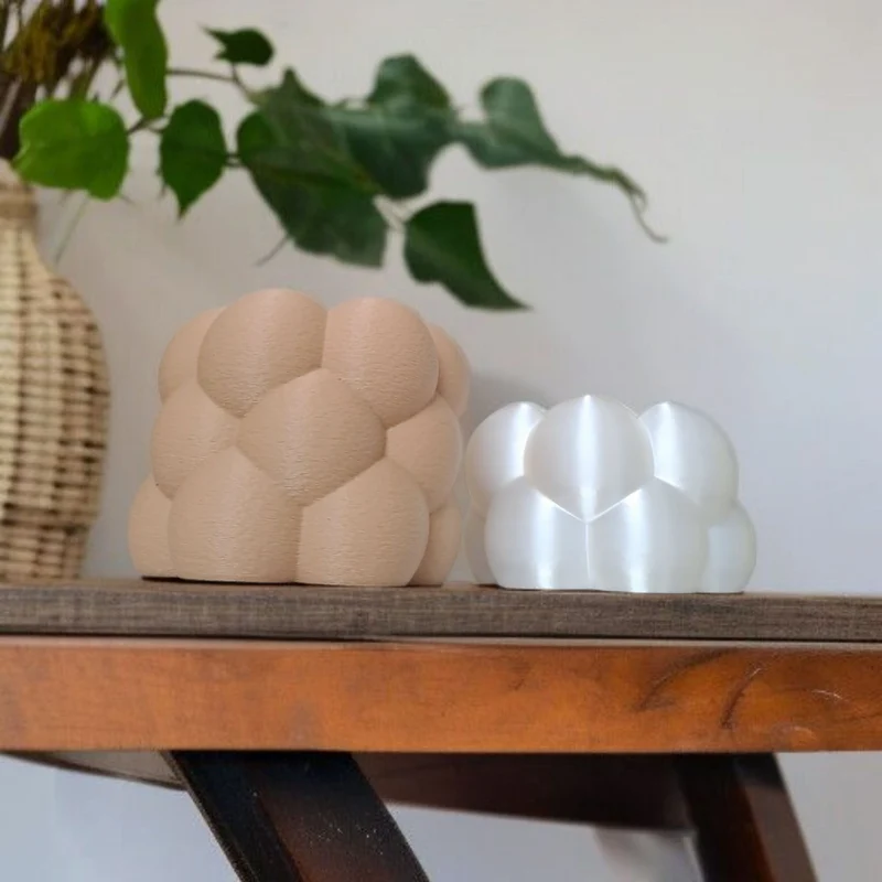 Ensemble de deux bougeoirs chauffe-plat en forme de bulle
