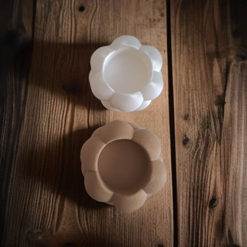 Ensemble de deux bougeoirs chauffe-plat en forme de bulle