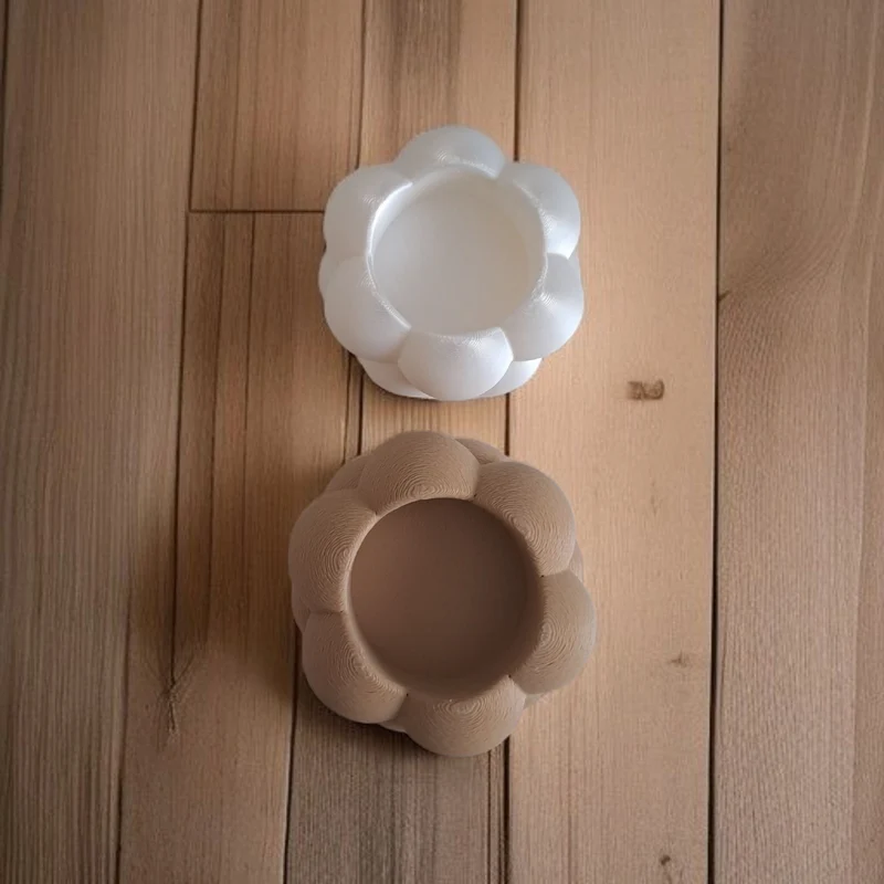 Ensemble de deux bougeoirs chauffe-plat en forme de bulle