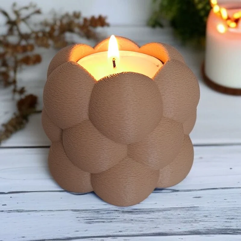 Ensemble de deux bougeoirs chauffe-plat en forme de bulle