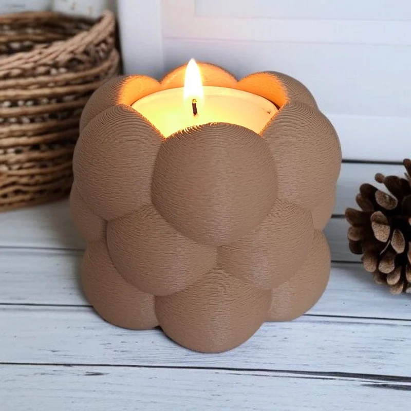 Ensemble de deux bougeoirs chauffe-plat en forme de bulle