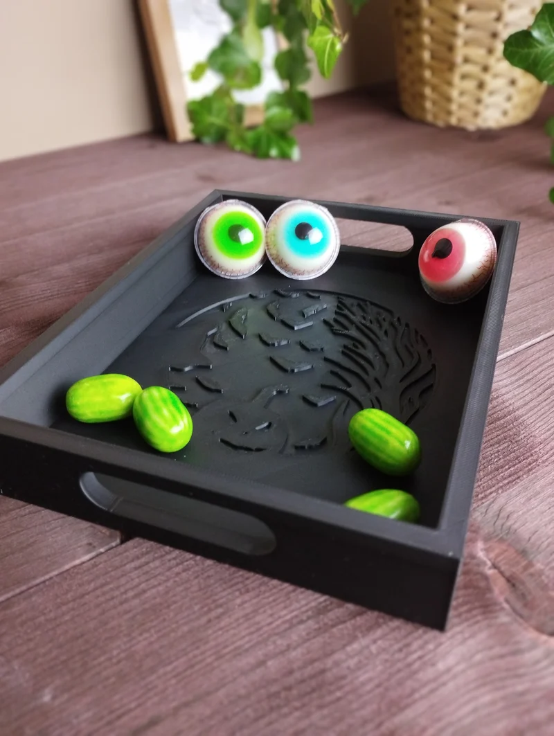 Plateau à bonbons décoratif d'Halloween avec poignée pratique