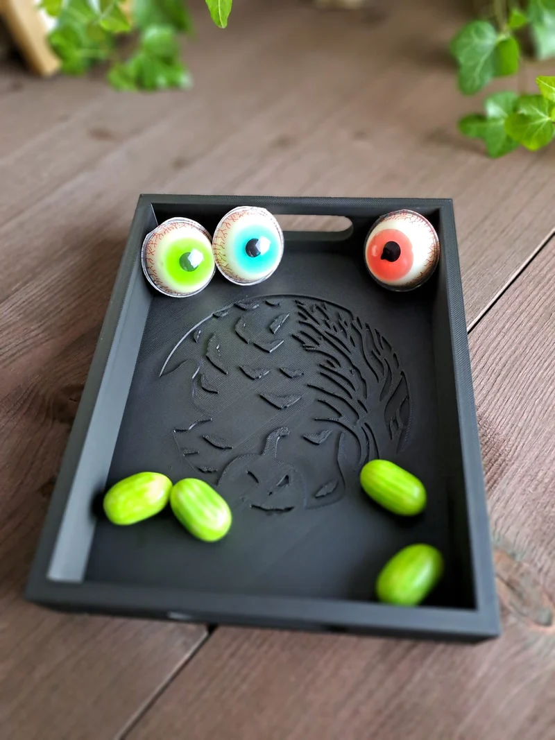 Plateau à bonbons décoratif d'Halloween avec poignée pratique