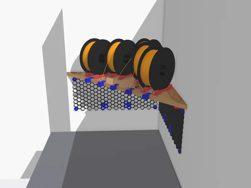 Adaptateur pour étagères flottantes sur un mur en nid d'abeille