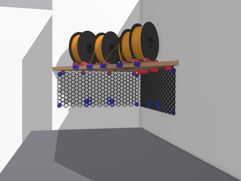 Adaptateur pour étagères flottantes sur un mur en nid d'abeille