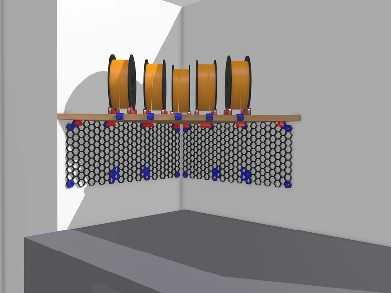 Adaptateur pour étagères flottantes sur un mur en nid d'abeille