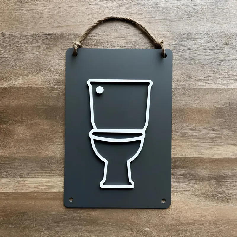 Plaque de porte moderne pour salle de bain et toilettes