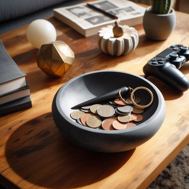 Coupe minimaliste plate pour clés et pièces